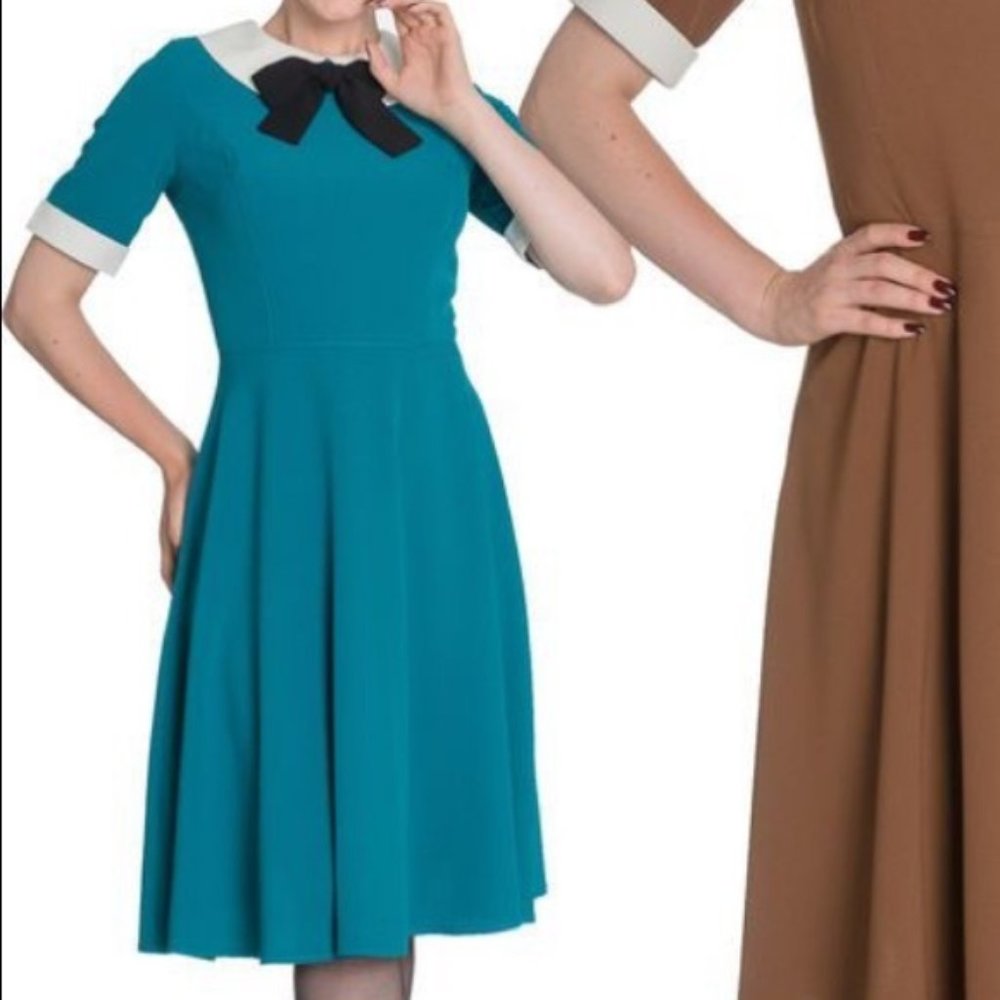 NWT Hell Bunny Vixen retro teal dress in 3XL